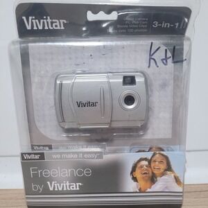 Vivitar Freelance 3in1 Digital Camera PC Web Cam Video Clips Silver new